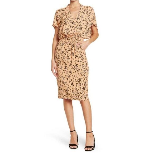 NWT Cupcakes & Cashmere Leopard Print Blouson Dress – Summer Peach, Size M - Picture 1 of 10